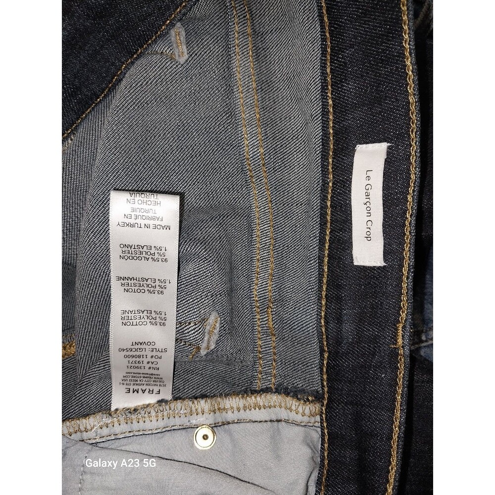 FRAME Jeans Womens 27 Blue Le Garcon Crop Boyfriend Fit Covant Wash Denim - Picture 6 of 7